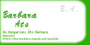 barbara ats business card